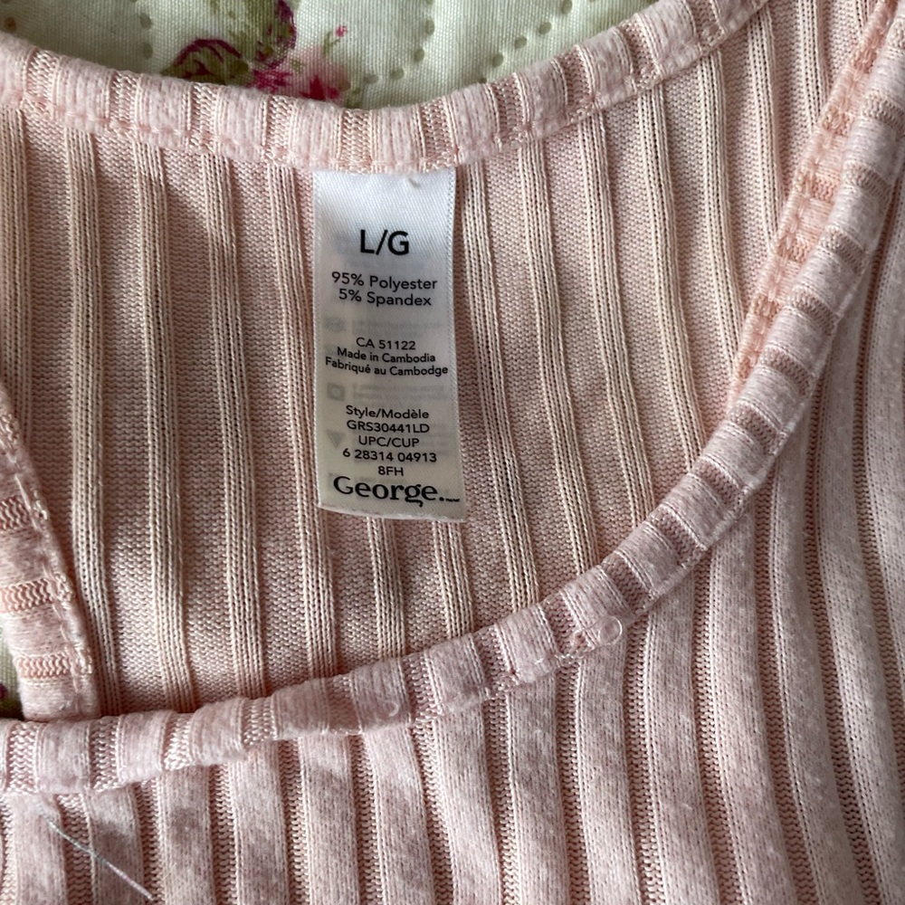 George Soft Ribbed Light Pink Sleep Tank & Shorts Set - Picture 3 of 3